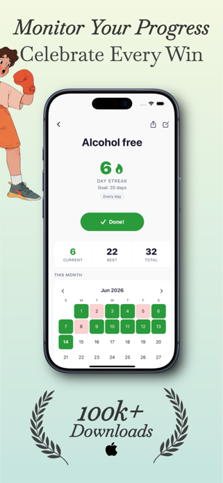 Streak Builder screenshot — habit details and daily reminders