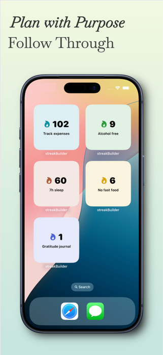 Streak Builder screenshot — habit streak calendar view