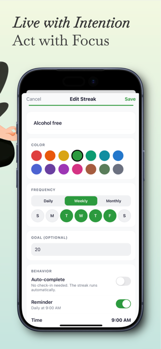 Streak Builder screenshot — habit completion and motivation